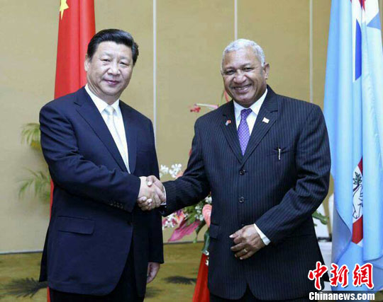 習(xí)近平同斐濟(jì)總理會談